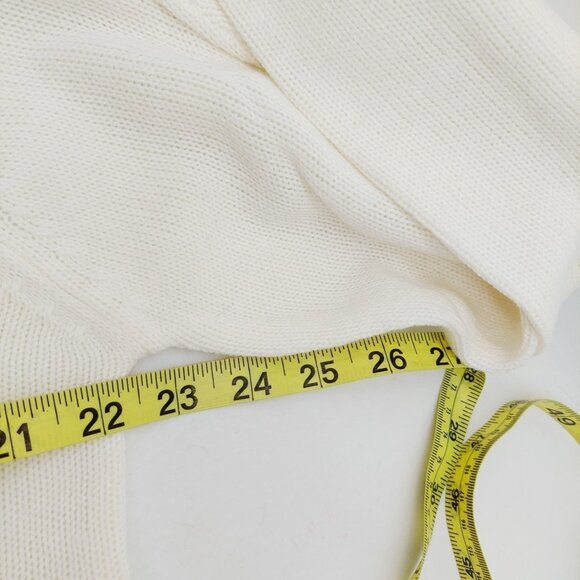 Adrian Delafield Sweater Size Large Beaded Knit Cream Faux Tank Pearl Buttons - Picture 5 of 9